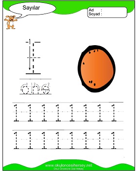 okul öncesi 0 sayısı çizgi çalışması